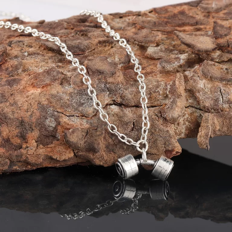 Dumbbell Pendant Necklace Gym Fitness Jewellery |Gift for Gym Lover