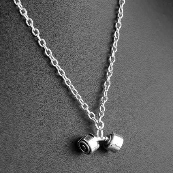 Dumbbell Pendant Necklace sterling silver jewellery |Layering Necklace |Gift for Gym Lover