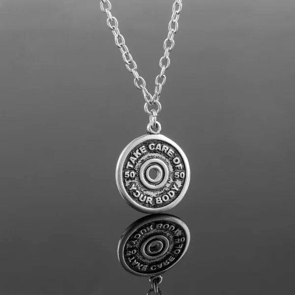 Sterling silver Pendants Necklace | Take care of Body slogan | Gym lovers fitness Jewellery