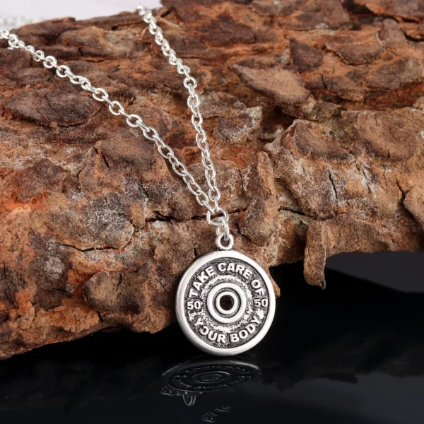 Sterling silver Pendants Necklace | Take care of Body slogan | Gym lovers fitness Jewellery