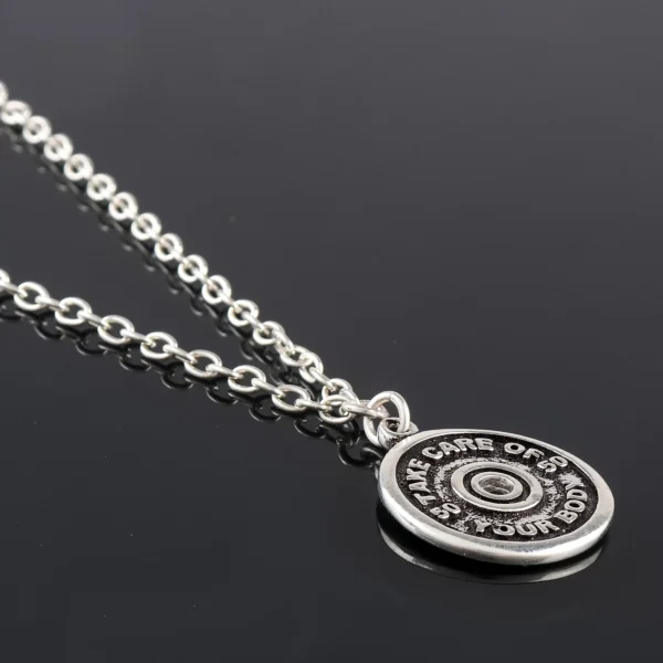 Sterling silver Pendants Necklace | Take care of Body slogan | Gym lovers fitness Jewellery