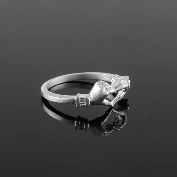 Artistic Sculpted Hands Heart Ring in Sterling Silver Friendship Love Hug Ring