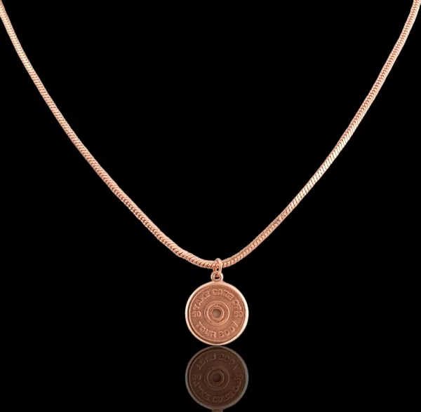 Rose gold gym fitness jewellery pendant necklace take care of yourself slogan