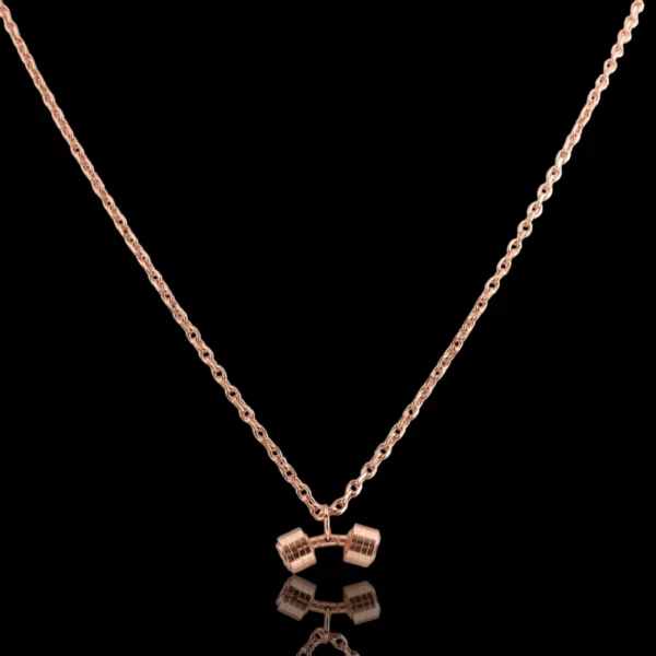 dumbell pendant fitness jewelleryrose gold