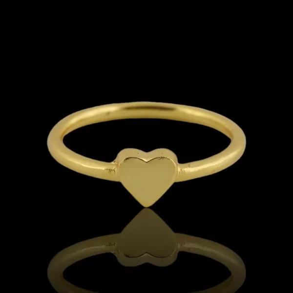 Heart Ring Gold plated Finish Silver brass Jewellery