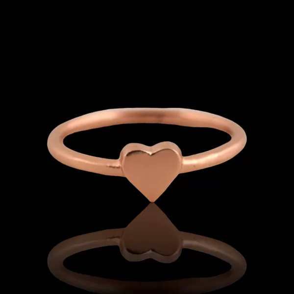 Rose Gold Plating Finish Heart Ring Silver Brass Jewellery