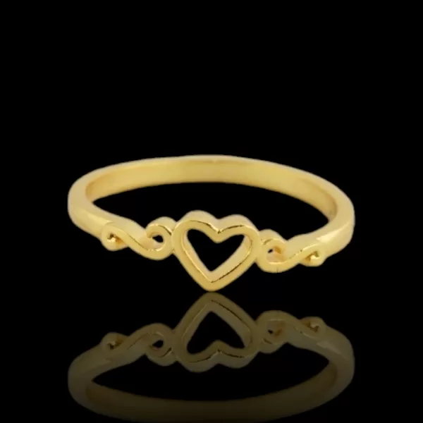 Silver Ring Gold plating Finish Silver brass jewellery Heart Ring