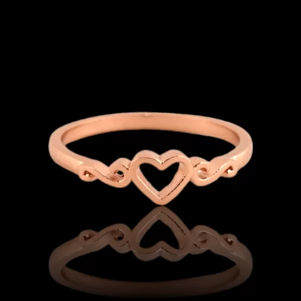 Silver rings Rose gold plating Finish Heart ring