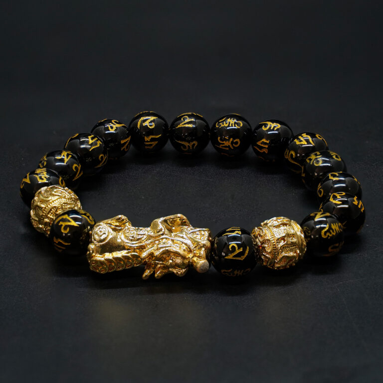 onyx Pixiu Good Luck Bracelet Feng Shui Wealth Crystal healing Bracelet