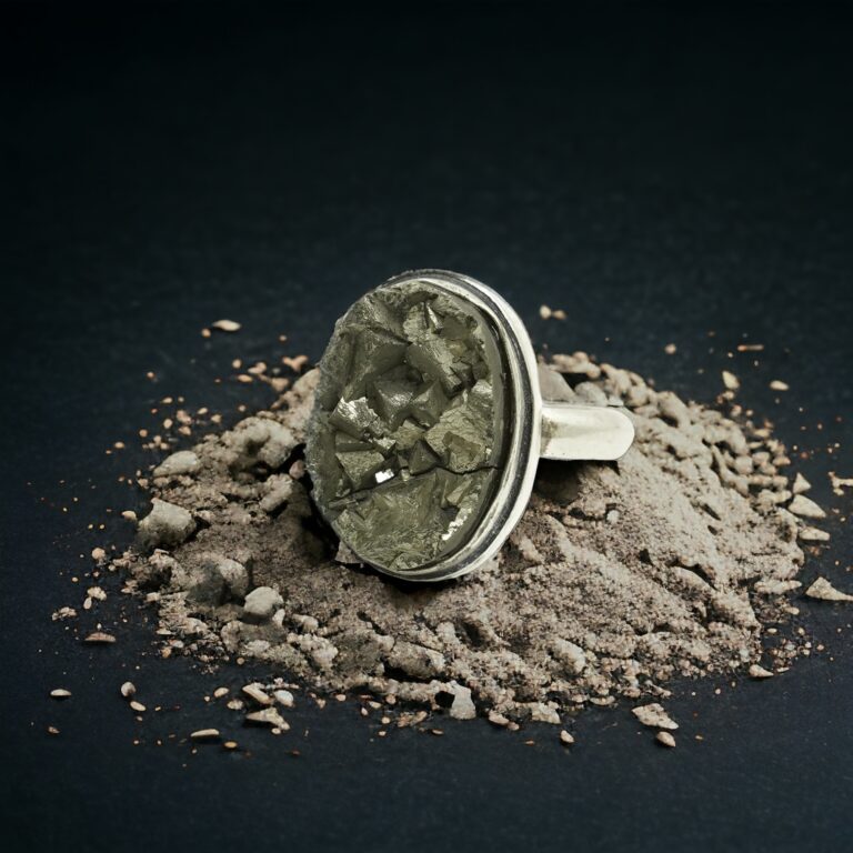 Pyrite Ring- Natural crystal Ring