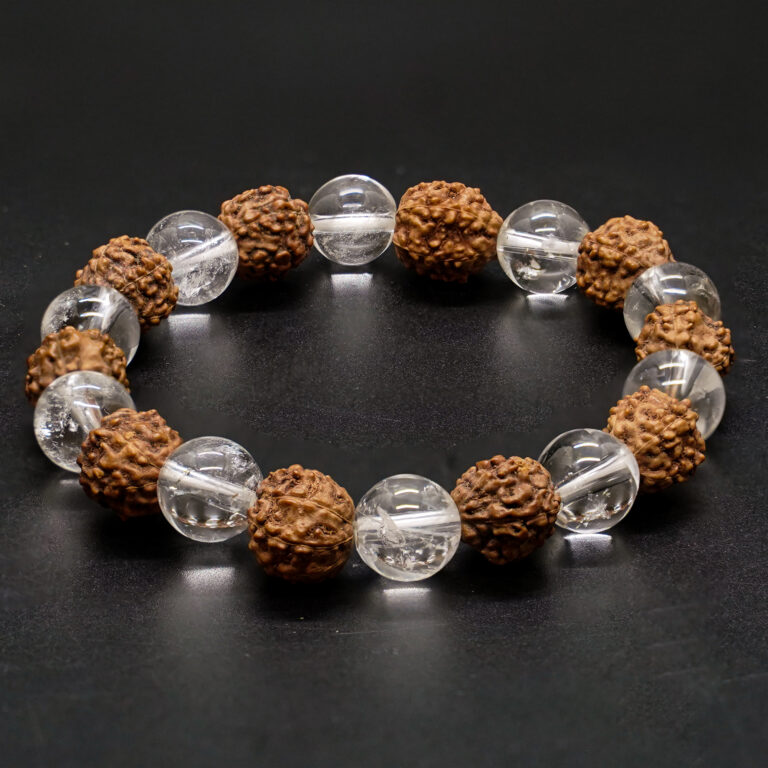 CLEAR CRYSTAL RUDRAKSHA BRACELET-Spathic bracelet