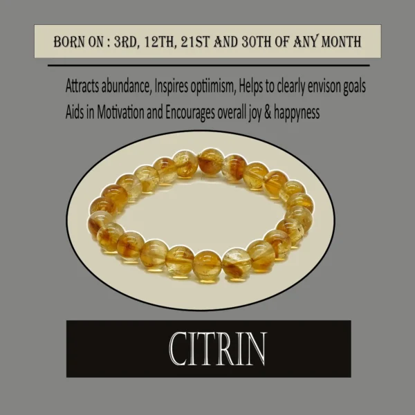 Citrine Bracelet- Ruling no 3- Jupiter Embrace