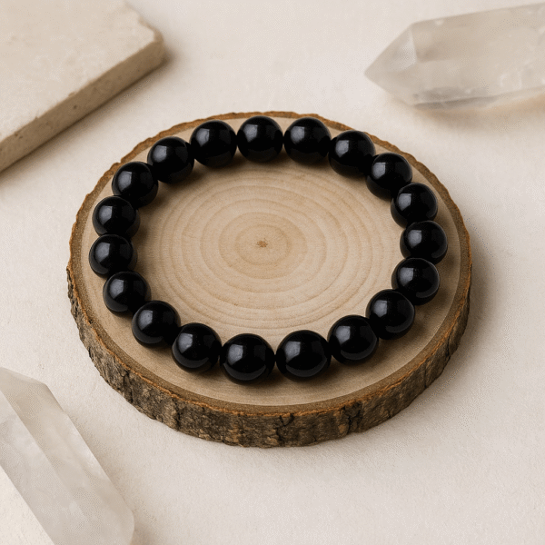 Black Tourmaline Bracelet – Ruling Number 4 | Embrace the Power of Rahu