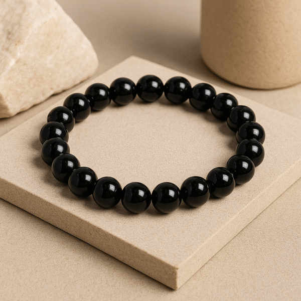 Black Tourmaline Bracelet – Ruling Number 4 | Embrace the Power of Rahu