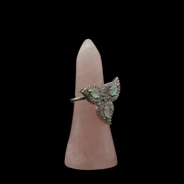 Rose Quartz Handcrafted Crystal Cone Stand for Rings & Accessories