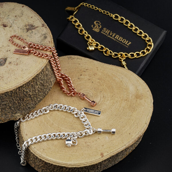 Unisex Gym Fitness Dumbbell Charm Bracelet