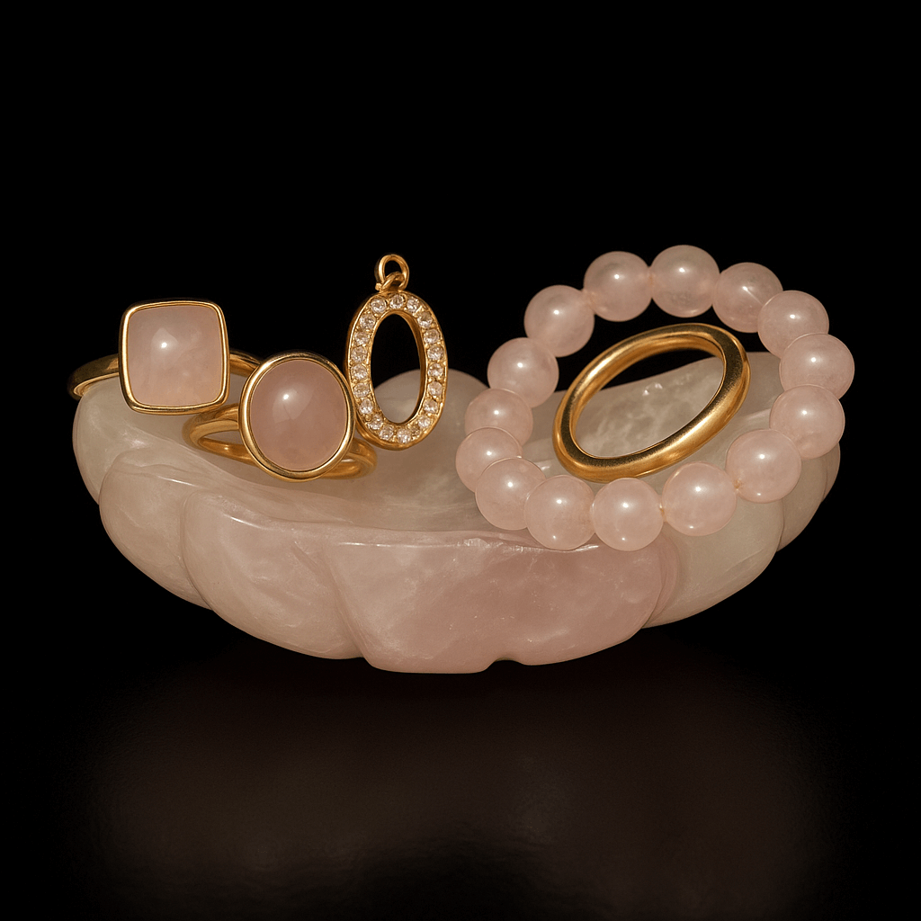Rose quartz Jewellery holder