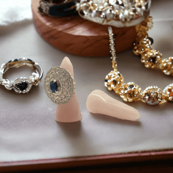 Rose Quartz Handcrafted Crystal Cone Stand for Rings & Accessories