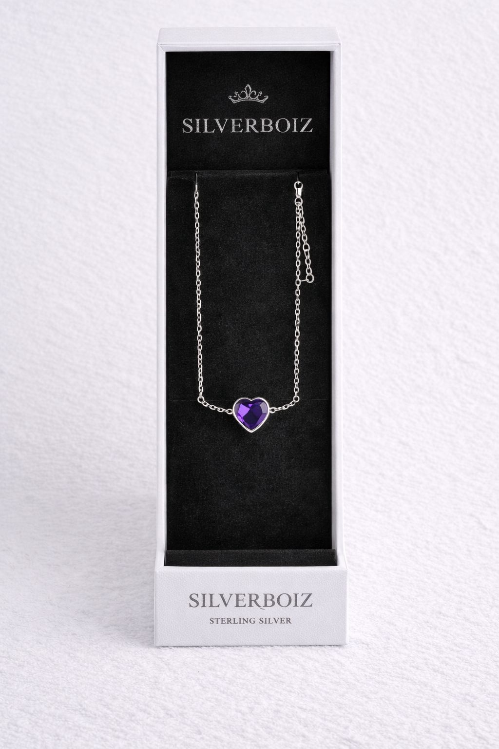 Red Garnet Heart Necklace – Silver Plated January Birthstone Jewelry