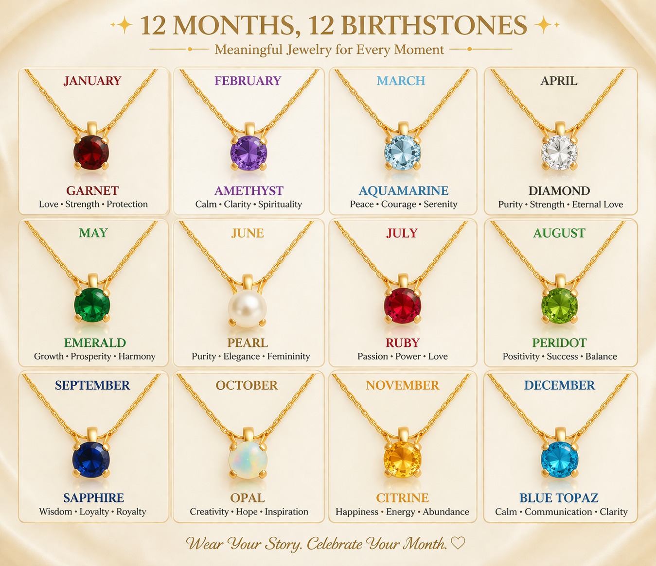 Birthstone Necklace Jewelry