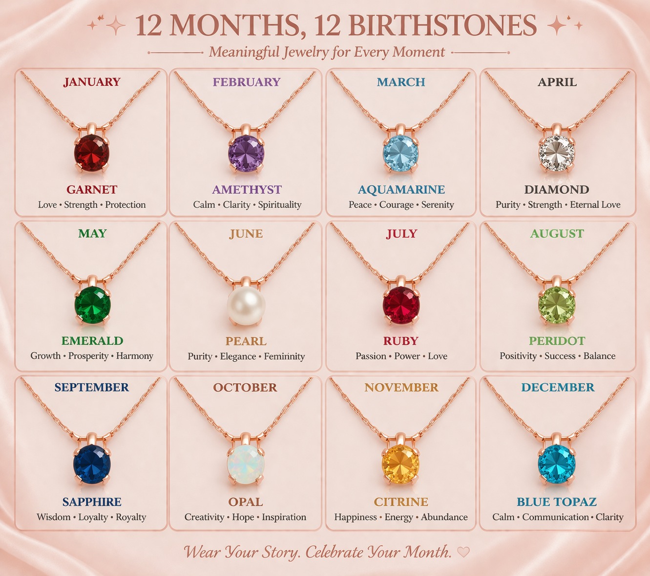 Birthstone Necklace Jewelry