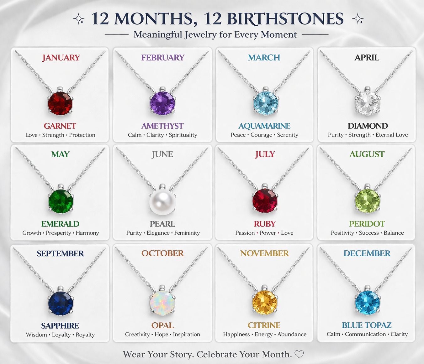 Birthstone Necklace Jewelry
