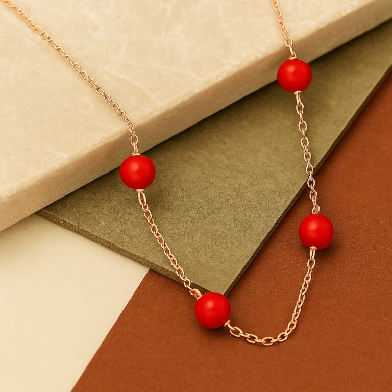 Red Coral Beaded Necklace